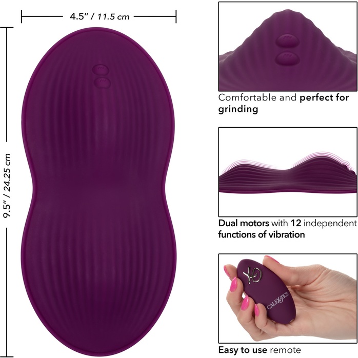 Сливовый вибратор на стул Remote Control Dual Rider с пультом ДУ. Фотография 3.