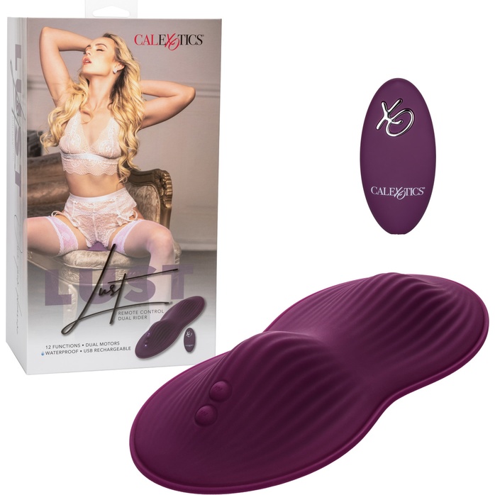 Сливовый вибратор на стул Remote Control Dual Rider с пультом ДУ