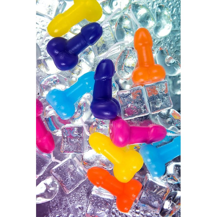 Набор из 10 разноцветных свечей «Мини пенис». Фотография 9.