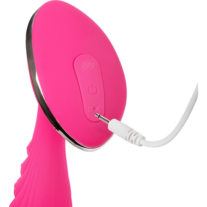 Розовый фигурный вибростимулятор для G-массажа - 16 см - COSMO ORGASM. Фотография 3.