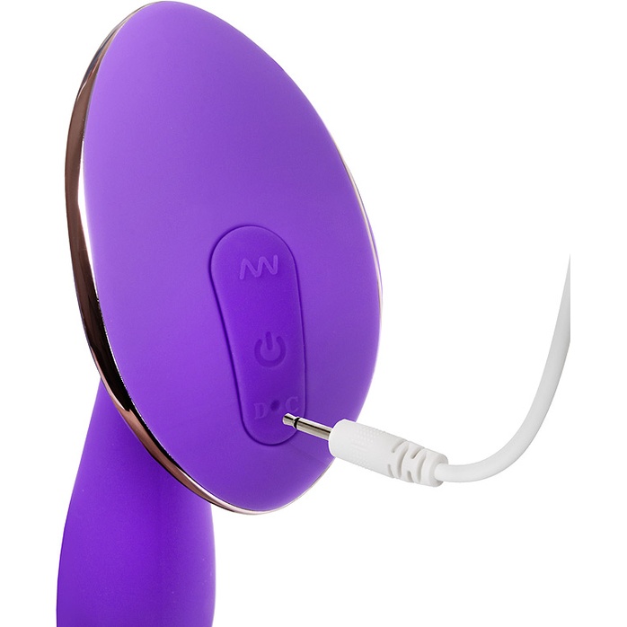 Фиолетовый вибростимулятор G-точки с широким основанием - 15,5 см - COSMO ORGASM. Фотография 3.