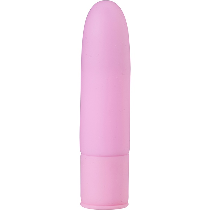 Розовый силиконовый мини-вибратор - 10 см