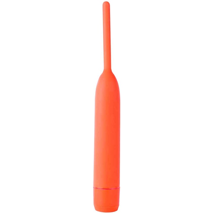 Оранжевый вибромассажер из силикона Delight - 18,5 см