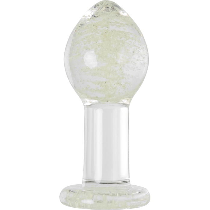 Прозрачная, светящаяся в темноте анальная втулка - 6,5 см - Sexus Glass