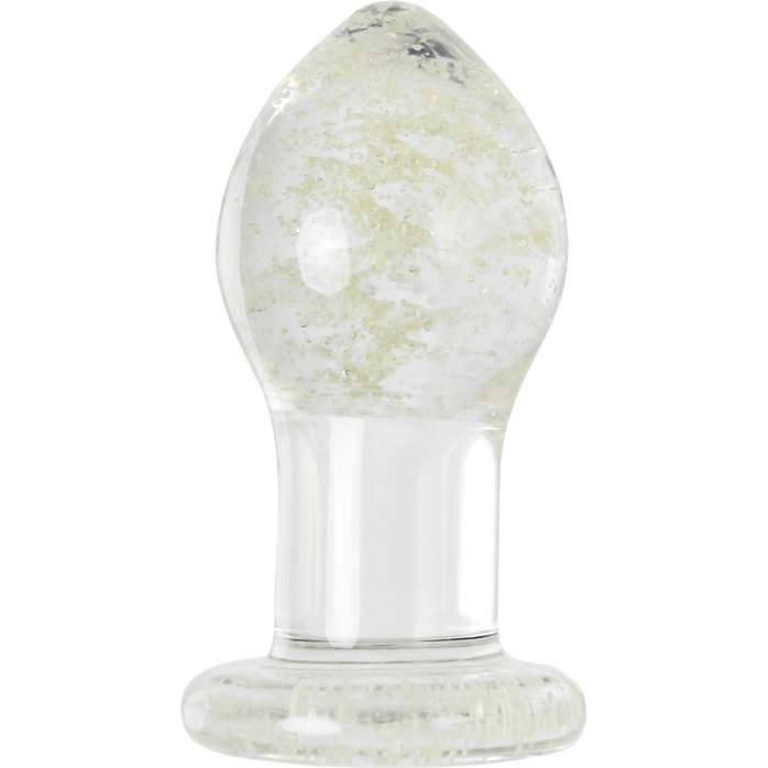 Прозрачная, светящаяся в темноте анальная втулка - 9 см - Sexus Glass