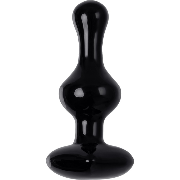 Черная фигурная анальная втулка - 9,8 см - Sexus Glass