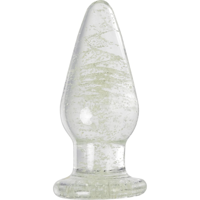 Прозрачная, светящаяся в темноте анальная втулка - 9,8 см - Sexus Glass