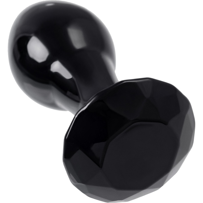 Черная стеклянная анальная втулка - 8,5 см - Sexus Glass. Фотография 6.