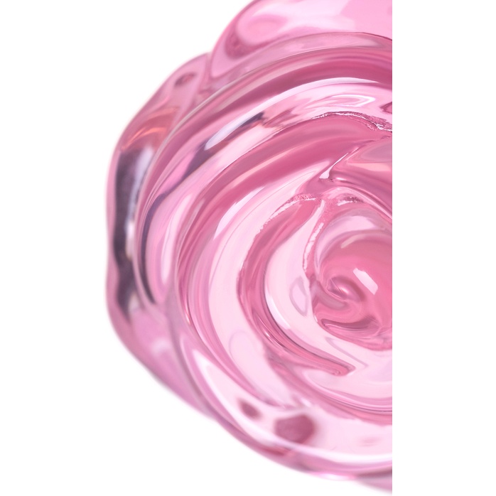 Розовая анальная втулка из стекла - 12,6 см - Sexus Glass. Фотография 6.