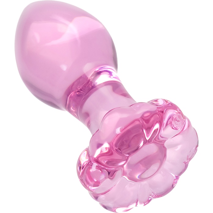 Розовая анальная втулка из стекла - 8,3 см - Sexus Glass. Фотография 5.