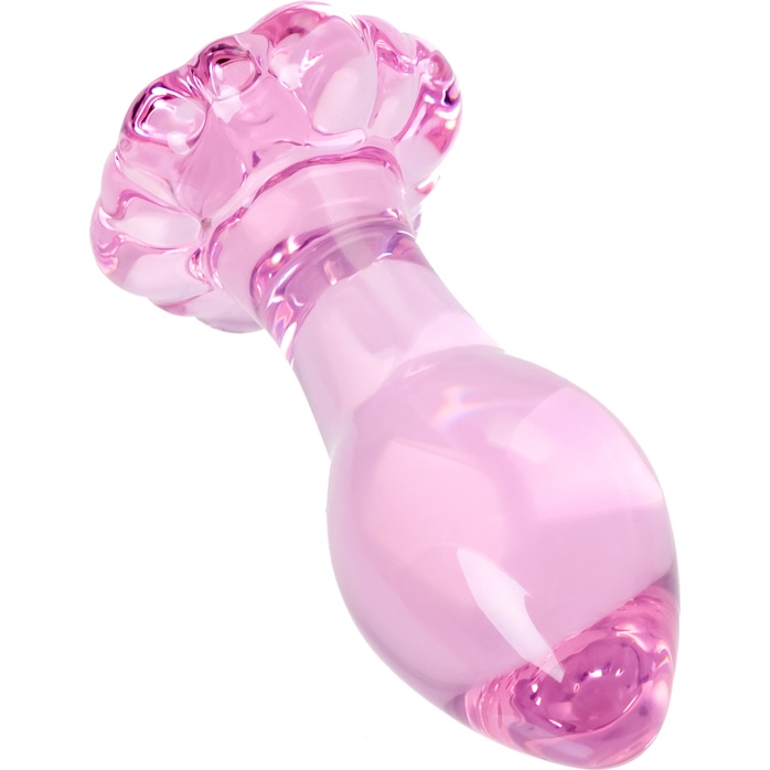 Розовая анальная втулка из стекла - 8,3 см - Sexus Glass. Фотография 6.