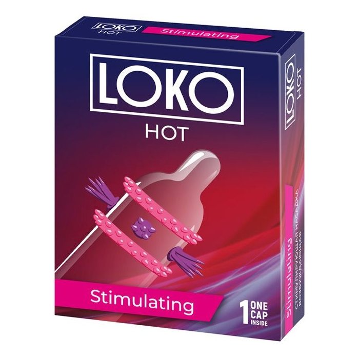 Стимулирующая насадка на пенис LOKO HOT с возбуждающим эффектом - Sitabella condoms