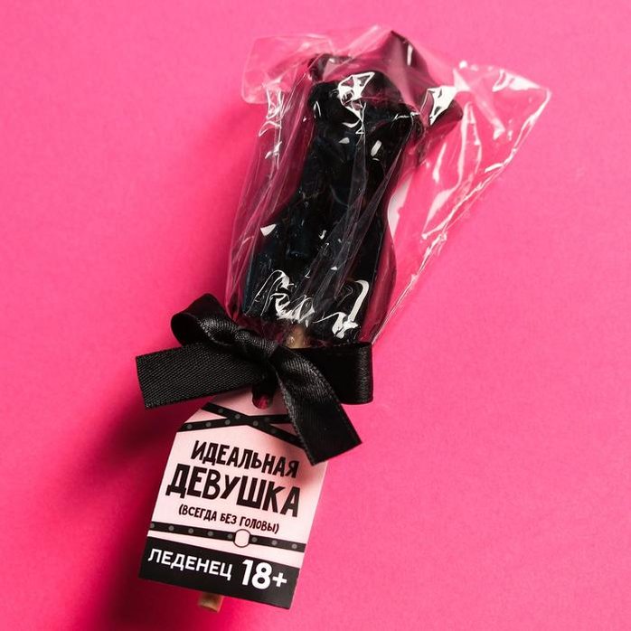 Леденец на палочке «Идеальная девушка» со вкусом черники - 65 гр - Фабрика страсти. Фотография 3.