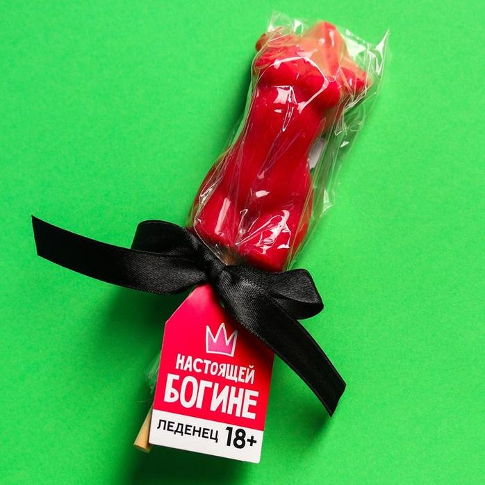Леденец на палочке «Настоящей богине» со вкусом бабл-гам - 65 гр - Фабрика страсти. Фотография 3.
