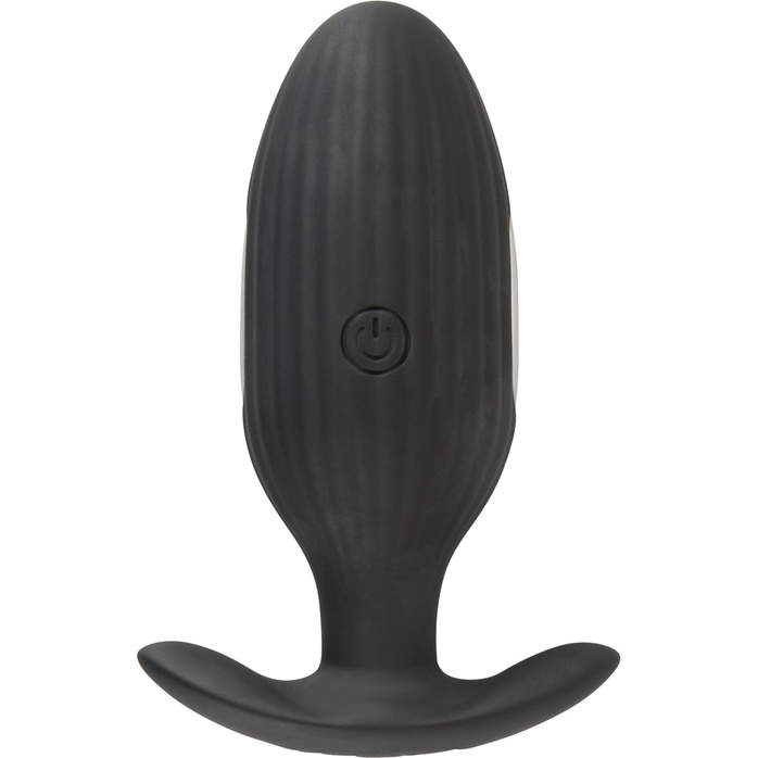 Черная анальная втулка с вибрацией и электростимуляцией Vibrating E-Stim Butt Plug - 9,2 см. Фотография 5.