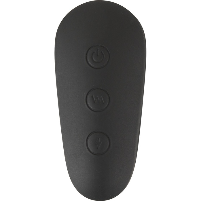 Черная анальная втулка с вибрацией и электростимуляцией Vibrating E-Stim Butt Plug - 9,2 см. Фотография 7.