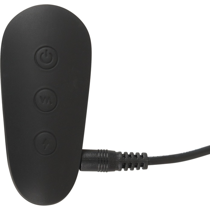 Черная анальная втулка с вибрацией и электростимуляцией Vibrating E-Stim Butt Plug - 9,2 см. Фотография 9.