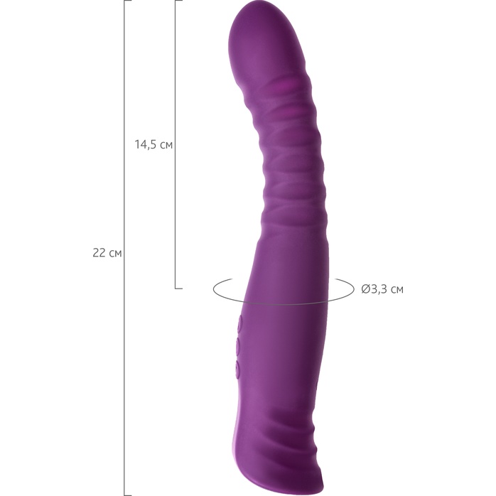 Фиолетовый гибкий вибратор Lupin с ребрышками - 22 см - Flovetta. Фотография 4.