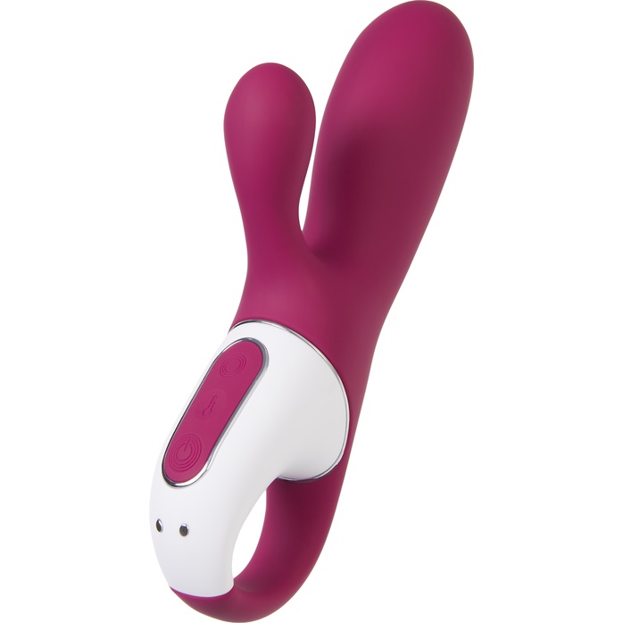 Малиновый вибратор-кролик Hot Bunny с функцией нагрева - 17,5 см
