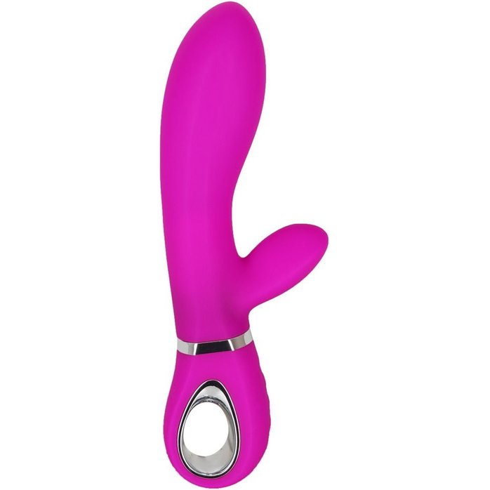 Лиловый вибратор с клиторальным отростком Super Soft Silicone Rabbit Vibrator - 20,2 см. Фотография 2.