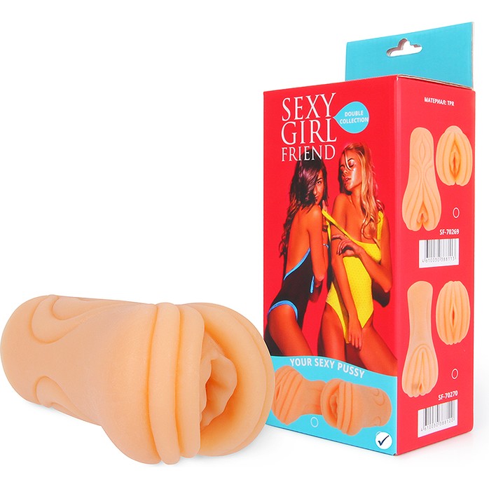 Телесный мастурбатор-вагина со складками на входе - SEXY GIRL FRIEND. Фотография 6.
