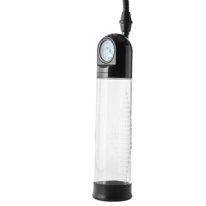 Прозрачная вакуумная помпа с манометром Deluxe Penis Pump - Ramrod. Фотография 5.