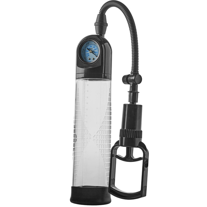 Прозрачная вакуумная помпа с манометром Deluxe Penis Pump - Ramrod