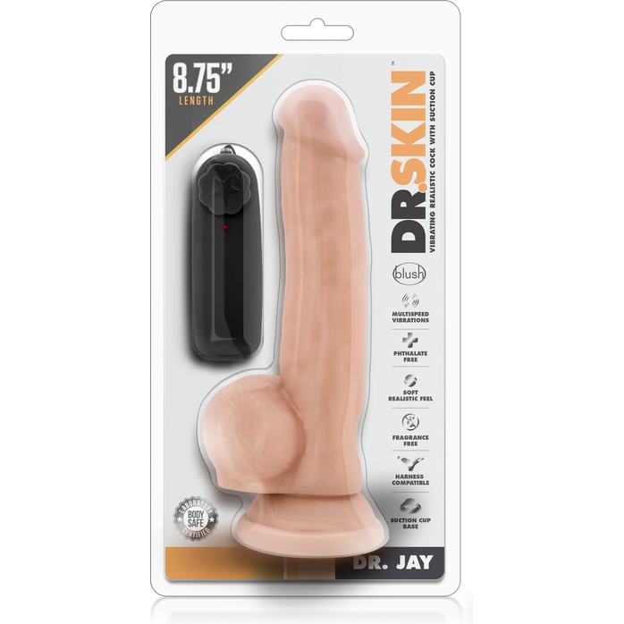 Телесный вибратор-реалистик Dr. Jay 8.75 Inch Vibrating Cock - 22,2 см - Dr. Skin. Фотография 2.