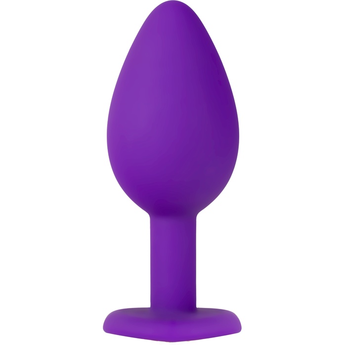 Фиолетовая анальная пробка с золотистым кристаллом-сердцем Bling Plug Small - 7,6 см - Temptasia