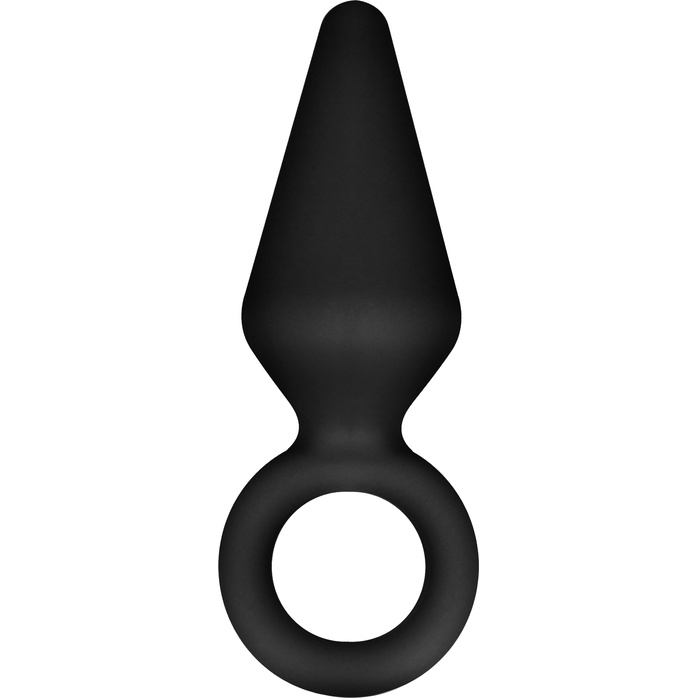 Черная анальная пробка Silicone Loop Plug Small - 7,6 см - Anal Adventures Platinum