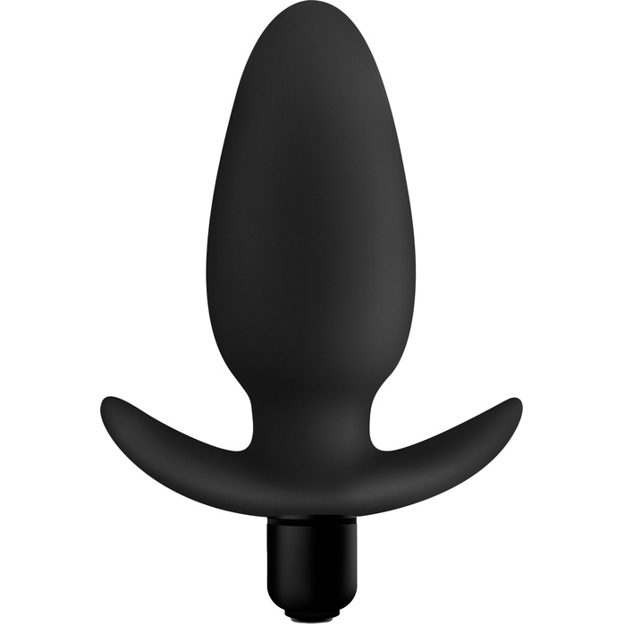 Черная анальная вибропробка Silicone Saddle Plug - 12,1 см - Anal Adventures Platinum