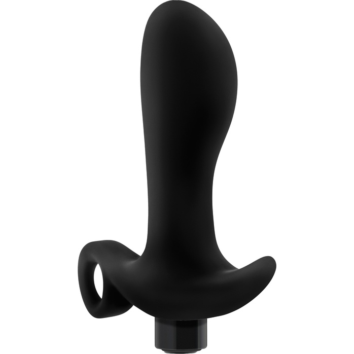 Черный анальный вибратор Silicone Vibrating Prostate Massager 01 - 10,8 см - Anal Adventures Platinum. Фотография 4.