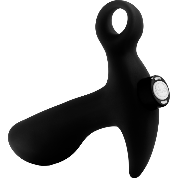 Черный анальный вибратор Silicone Vibrating Prostate Massager 01 - 10,8 см - Anal Adventures Platinum. Фотография 5.