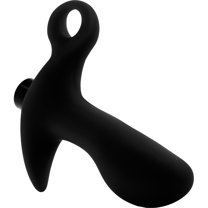 Черный анальный вибратор Silicone Vibrating Prostate Massager 01 - 10,8 см - Anal Adventures Platinum. Фотография 6.