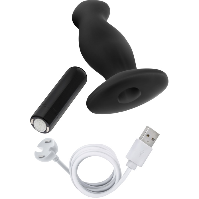 Черный анальный вибромассажёр Silicone Vibrating Prostate Massager 02 - 10,8 см - Anal Adventures Platinum. Фотография 7.