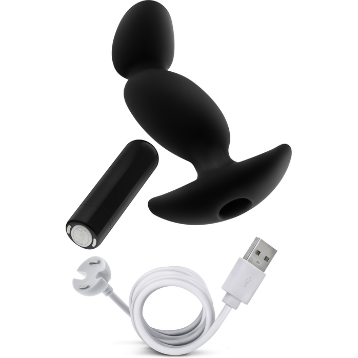Черный анальный вибратор Silicone Vibrating Prostate Massager 04 - 16,5 см - Anal Adventures Platinum. Фотография 5.