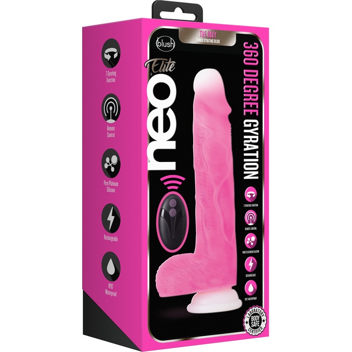 Розовый ротатор-реалистик Roxy 8 Inch Gyrating Dildo - 21,6 см - Neo Elite. Фотография 2.