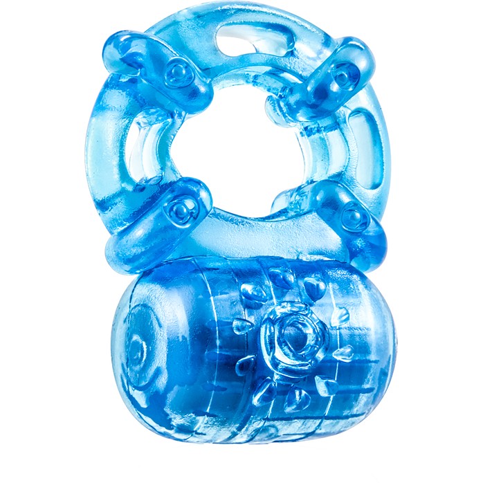 Голубое эрекционное виброкольцо Reusable 5 Function Cock Ring - Stay Hard