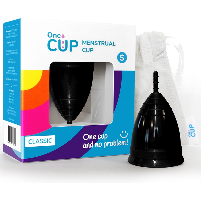 Черная менструальная чаша OneCUP Classic - размер S. Фотография 2.