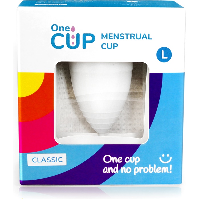 Белая менструальная чаша OneCUP Classic - размер L. Фотография 4.