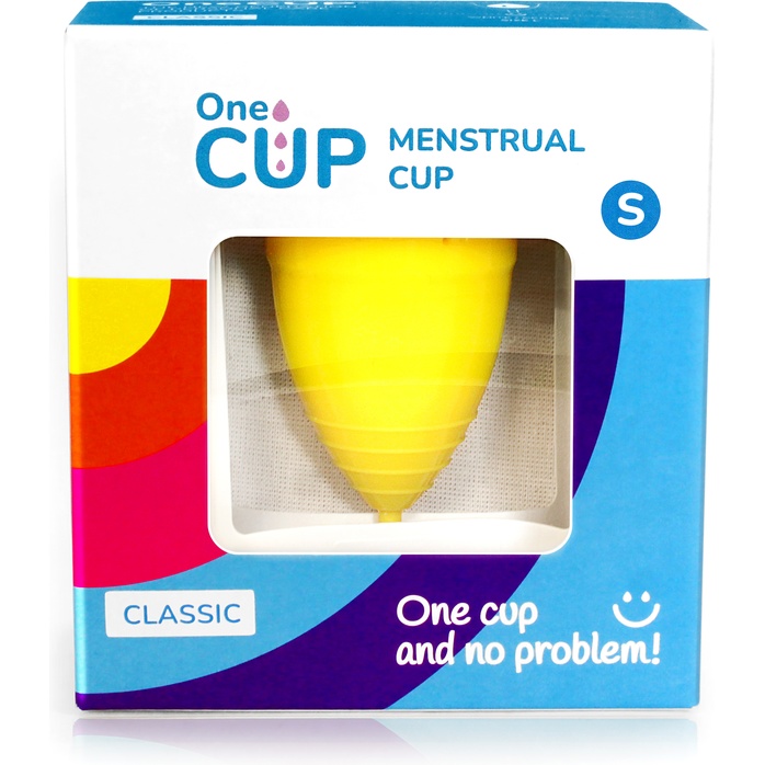 Желтая менструальная чаша OneCUP Classic - размер S. Фотография 4.