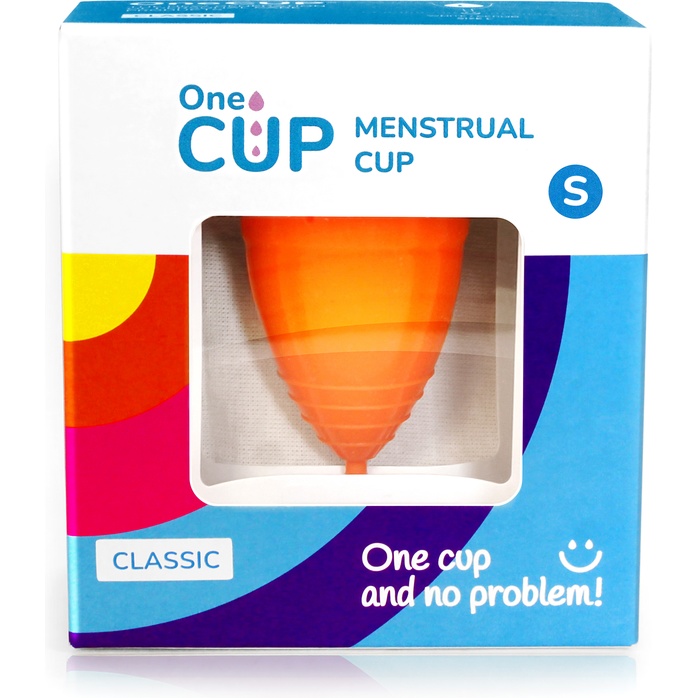 Оранжевая менструальная чаша OneCUP Classic - размер S. Фотография 4.