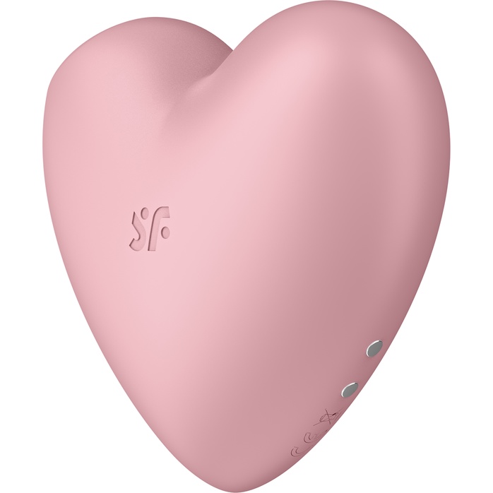 Розовый вибромассажер Cutie Heart с вакуум-волновой стимуляцией. Фотография 6.