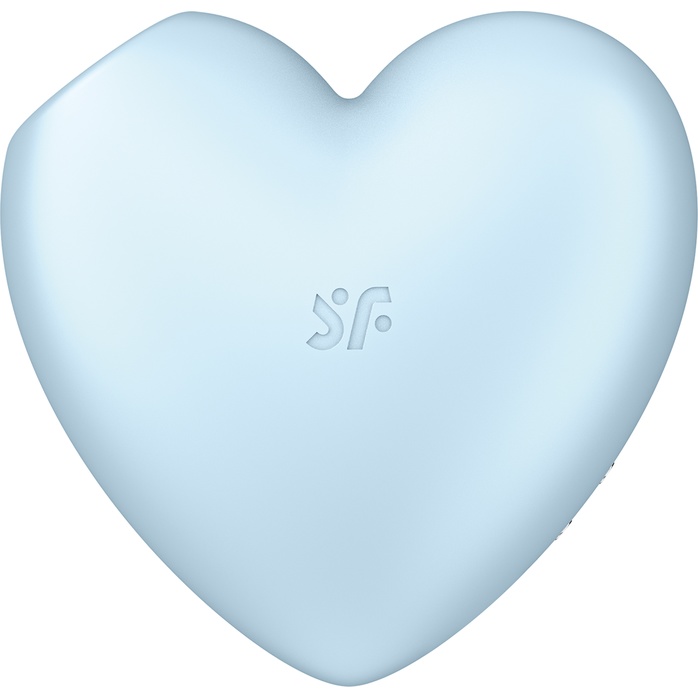Голубой вибромассажер Cutie Heart с вакуум-волновой стимуляцией. Фотография 5.