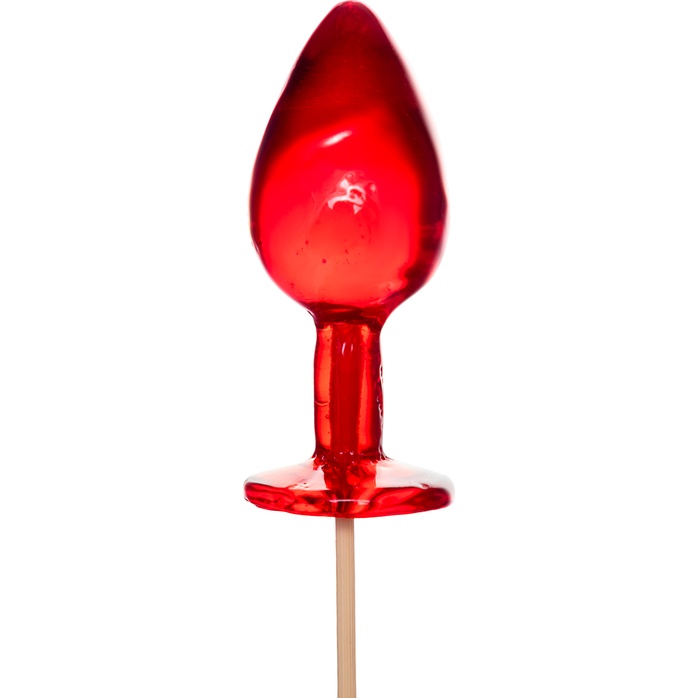 Красный леденец в форме большой анальной пробки со вкусом виски