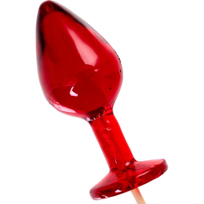 Красный леденец в форме малой анальной пробки со вкусом виски. Фотография 2.