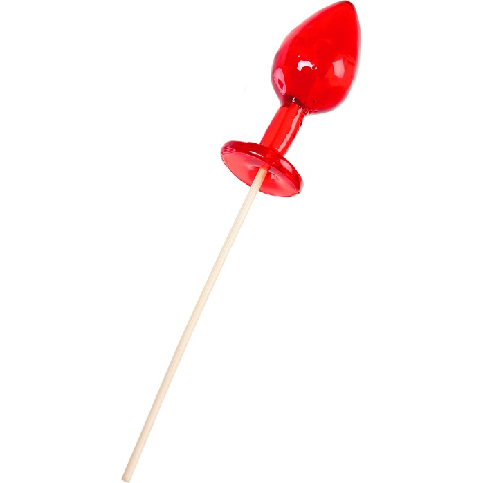 Красный леденец в форме малой анальной пробки со вкусом виски. Фотография 3.