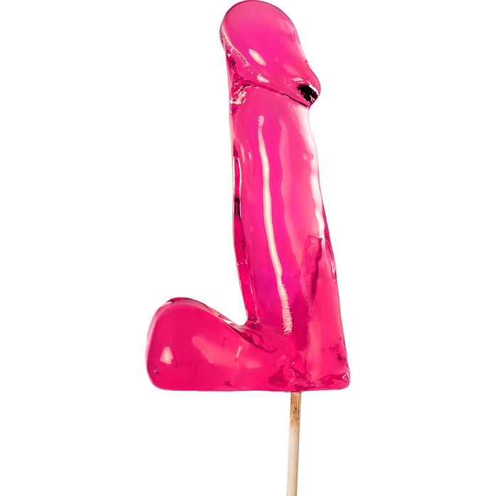 Розовый леденец в форме пениса со вкусом бабл-гам. Фотография 5.