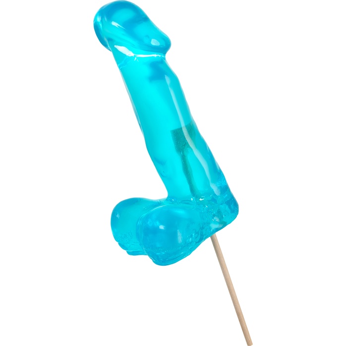 Голубой леденец в форме пениса со вкусом перечной мяты. Фотография 4.