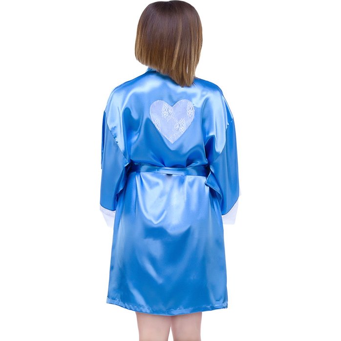 Короткий халатик-кимоно с кружевным сердечком на спинке. Фотография 5.